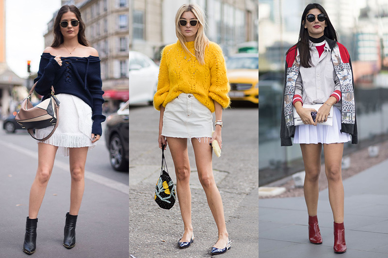 combinar una falda blanca corta