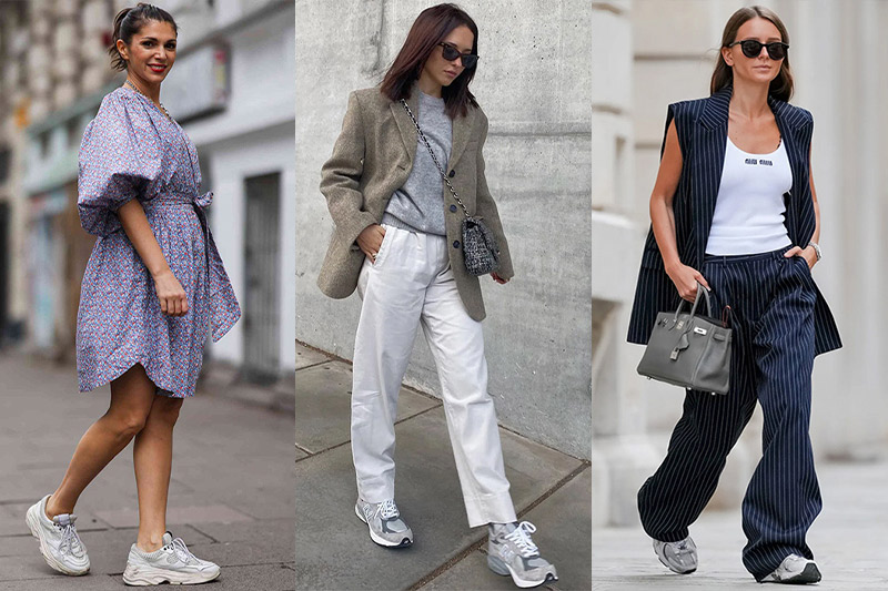 cómo llevar zapatillas grises de mujer