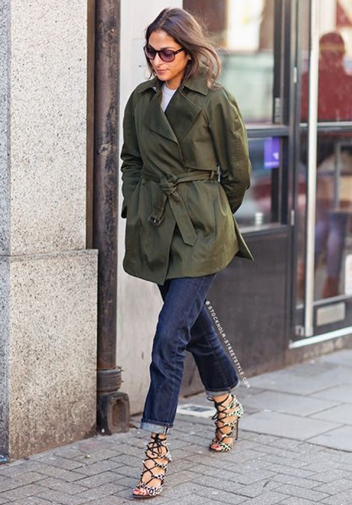 parka verde militar mujer
