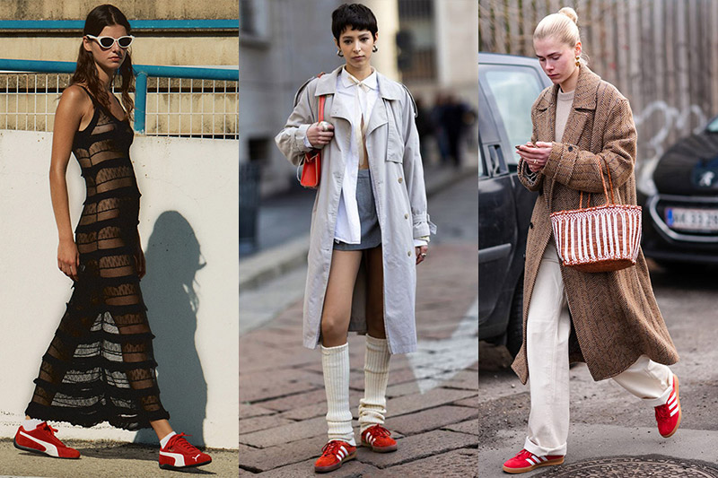 combinar zapatillas rojas de mujer