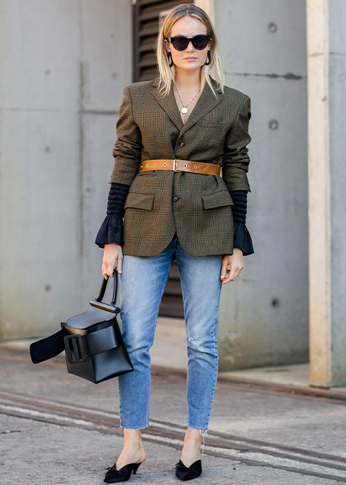 chaqueta con cinturón look chaqueta con cinturón look