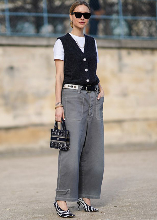 outfit con chaleco de punto mujer outfit con chaleco de punto mujer