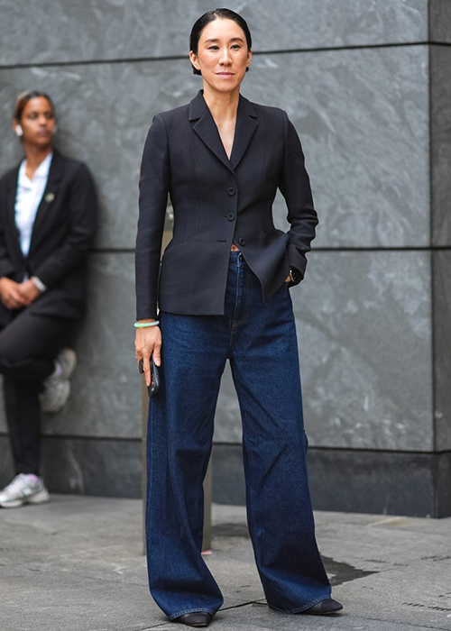 vaqueros anchos look oficina