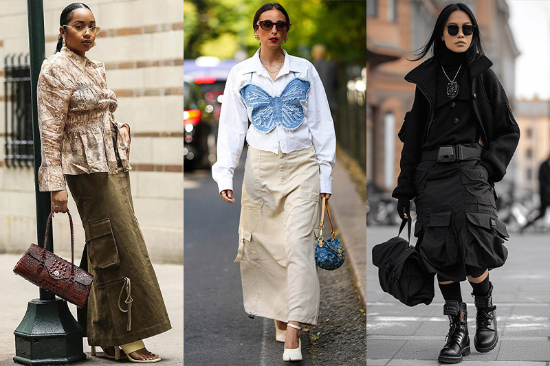outfits urbanos con falda cargo