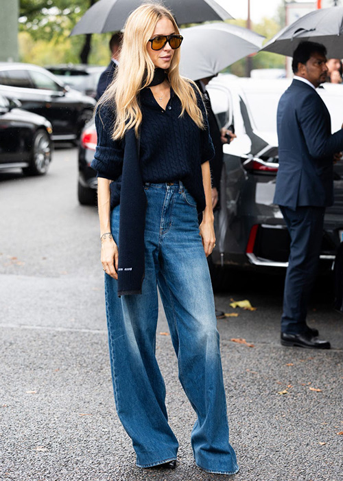 cómo llevar jeans anchos sin verse baja