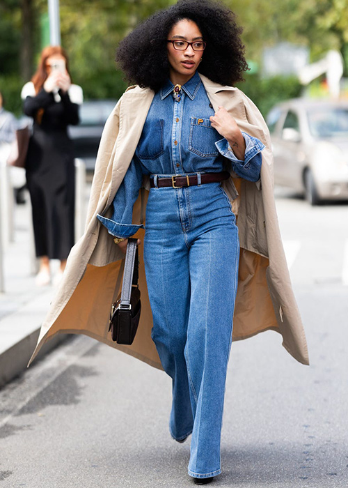 looks con pantalones anchos elegantes